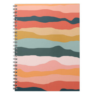 Carnet Motif de bande de corail terrestre coloré Abstrait