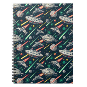 Carnet Motif de bande dessinée de bataille spatiale de va