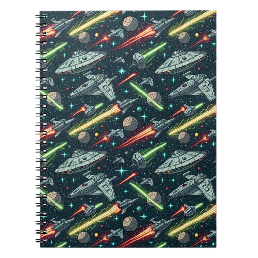 Carnet Motif de bande dessinée de vaisseau spatial de sci (Devant)