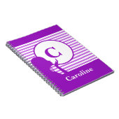 Carnet Motif de bande personnalisé | Monogramme moderne c (Côté Droit)