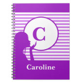 Carnet Motif de bande personnalisé | Monogramme moderne c (Devant)