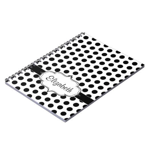 Carnet Motif de base noir et blanc simple de point de (Côté gauche)