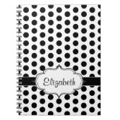Carnet Motif de base noir et blanc simple de point de (Devant)