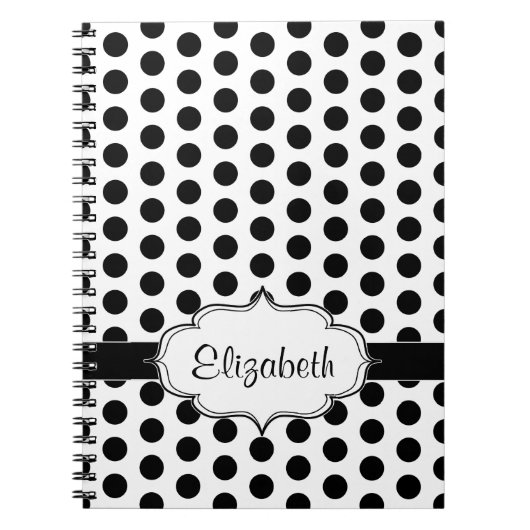 Carnet Motif de base noir et blanc simple de point de (Devant)