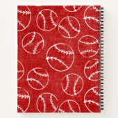 Carnet Motif de baseball grunge rouge (Dos)