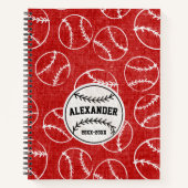 Carnet Motif de baseball grunge rouge (Devant)