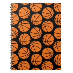 Carnet Motif de basket-ball classique sur fond noir