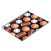 Carnet Motif de basket-ball du football de base-ball (Côté gauche)