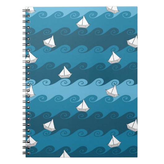 Carnet Motif de bateaux à papier (Devant)