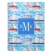 Carnet Motif de bateaux de navigation d'aquarelle (Devant)