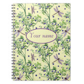 Carnet Motif de bleuets avec libellules (Devant)