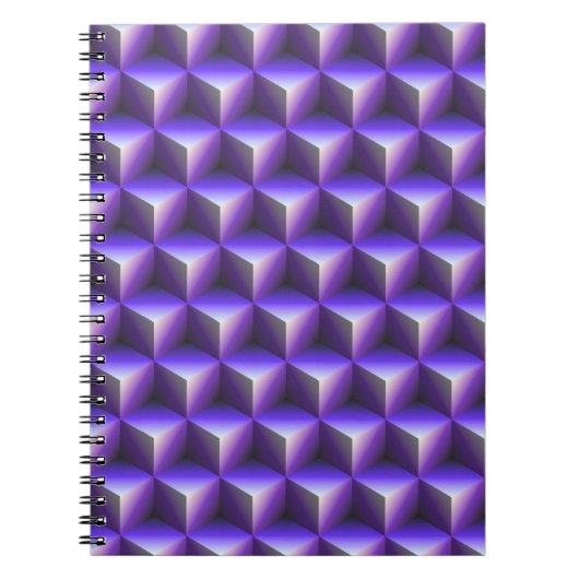 Carnet Motif de bloc de cube violet abstrait (Devant)