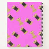 Carnet Motif de bobines et de fils rose (Dos)