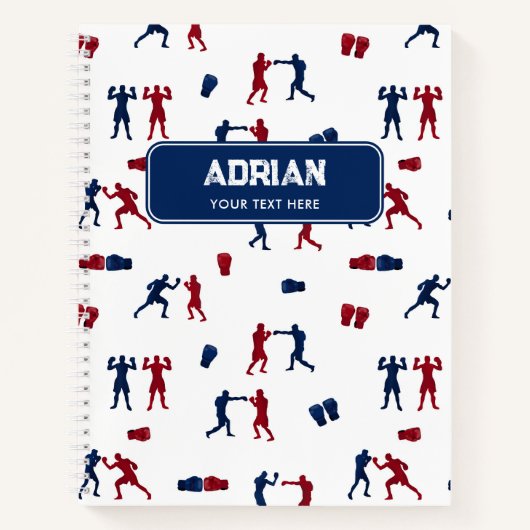 Carnet Motif de boîte rouge et bleu (Devant)