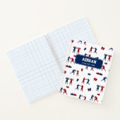 Carnet Motif de boîte rouge et bleu (Intérieur)