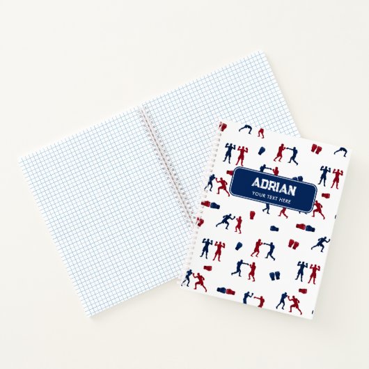 Carnet Motif de boîte rouge et bleu (Intérieur)