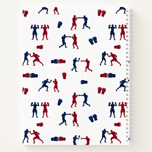 Carnet Motif de boîte rouge et bleu (Dos)