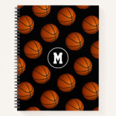 Carnet motif de boules de basket monogrammed (Devant)
