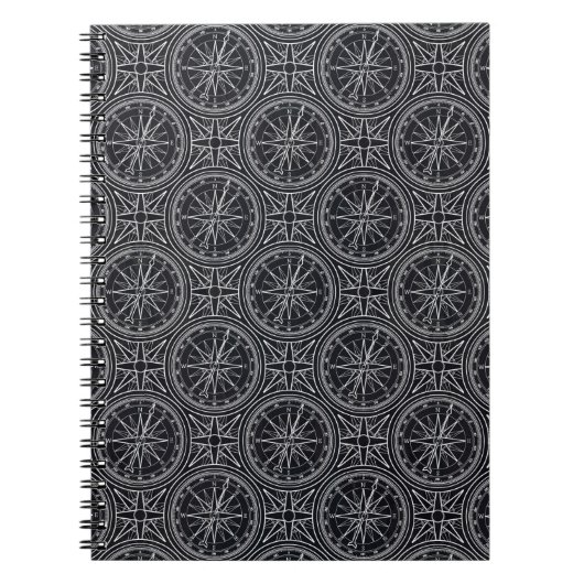 Carnet Motif de boussole de rose de vent (Devant)
