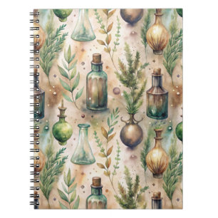 Carnet Motif de bouteilles apothécaires vintages (3)