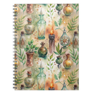 Carnet Motif de bouteilles appothécaires vintages (5)