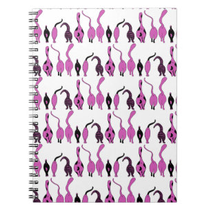 Carnet Motif de boutons de chats violets