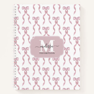 Carnet Motif de Bow rose Aquarelle