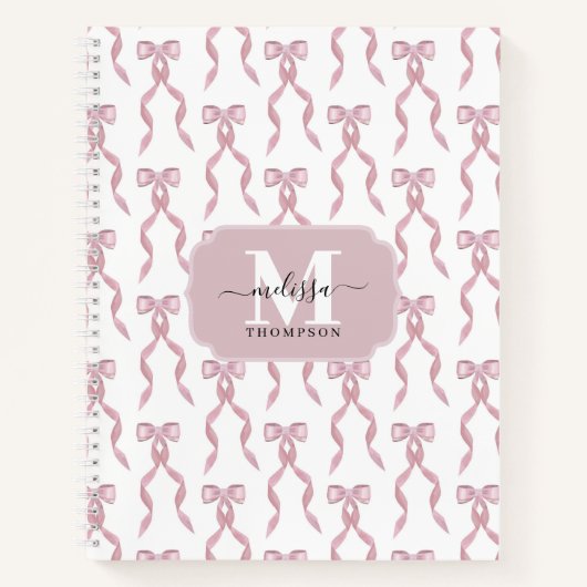 Carnet Motif de Bow rose Aquarelle (Devant)