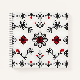 Carnet Motif de broderie folklorique traditionnel   Spi H