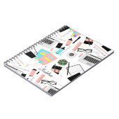 Carnet Motif de bureau personnalisé moderne mignon (Côté gauche)