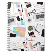 Carnet Motif de bureau personnalisé moderne mignon (Devant)