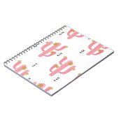 Carnet Motif de cactus à fleurs d'aquarelle transparente. (Côté gauche)