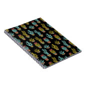 Carnet Motif de cactus de grunge foncé (Côté Droit)