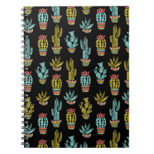 Carnet Motif de cactus de grunge foncé