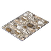 Carnet Motif de café doodé à la main arrière - plan (Côté gauche)