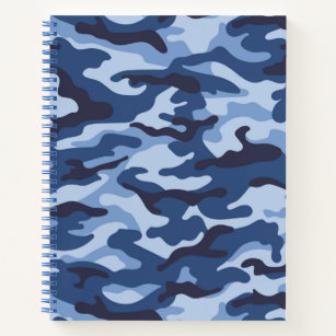Carnet Motif de camouflage bleu foncé