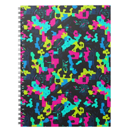 Carnet Motif de camouflage néon (Devant)