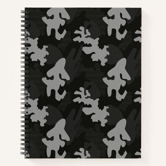 Carnet Motif de camouflage noir (Devant)