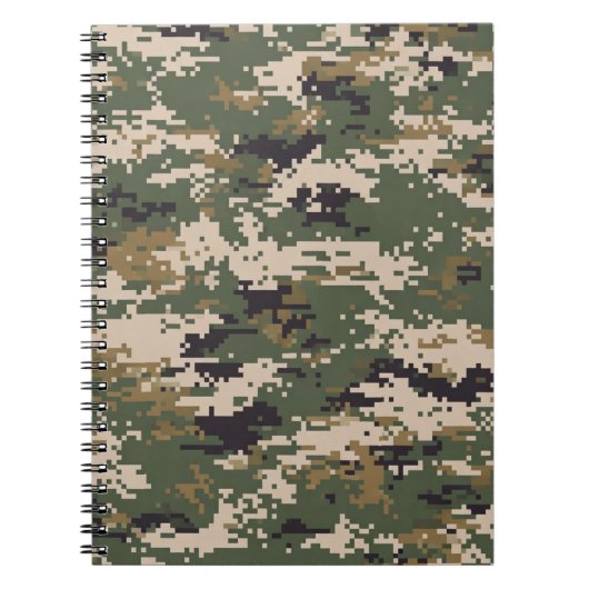 Carnet Motif de camouflage numérique vert (Devant)
