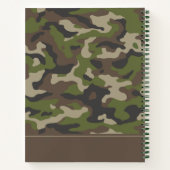 Carnet Motif de camouflage vert | Ajouter Votre Nom (Dos)