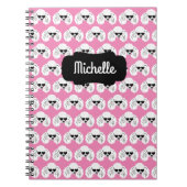 Carnet Motif de caniche mignon rose (Devant)