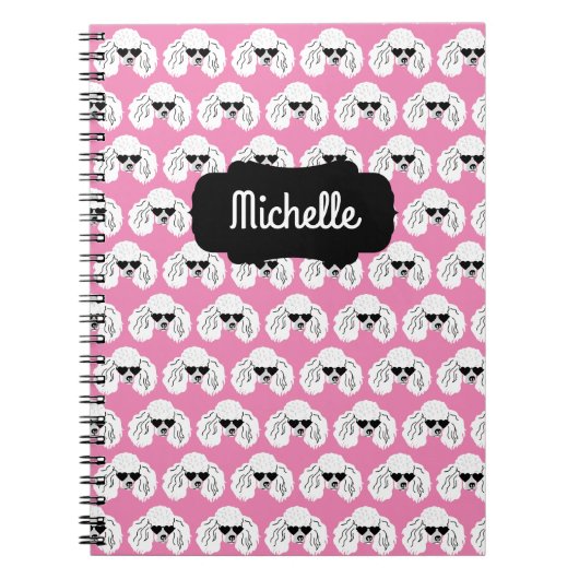 Carnet Motif de caniche mignon rose (Devant)
