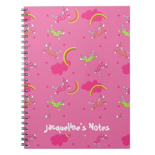 Carnet motif de caricature rose arc-en-ciel de l'Unicorne