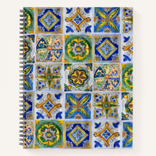 Carnet Motif de carreau de céramique sicilien traditionne