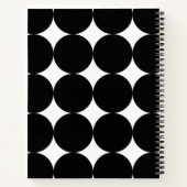 Carnet Motif de cercle géométrique noir blanc rétro (Dos)