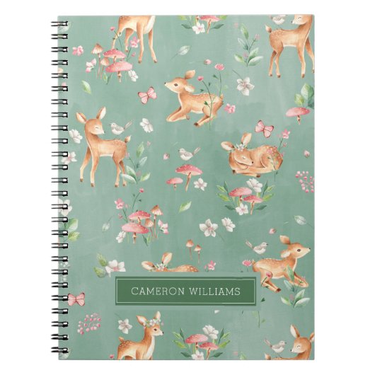 Carnet Motif de cerfs à l'aquarelle (Devant)