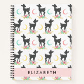 Carnet Motif de cerfs, Cerf de bébé, Boho, Fleurs, Votre (Devant)