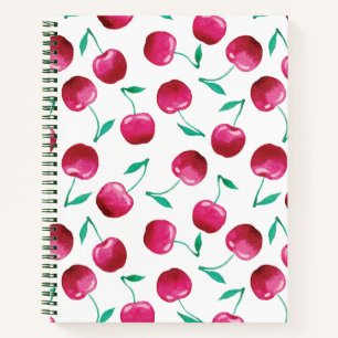 Carnet Motif de cerise aquarelle