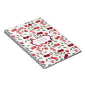 Carnet Motif de cerise sucrée Summery | Monogramme (Côté Droit)