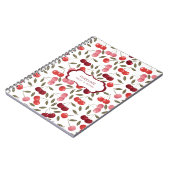 Carnet Motif de cerise sucrée Summery | Monogramme (Côté gauche)